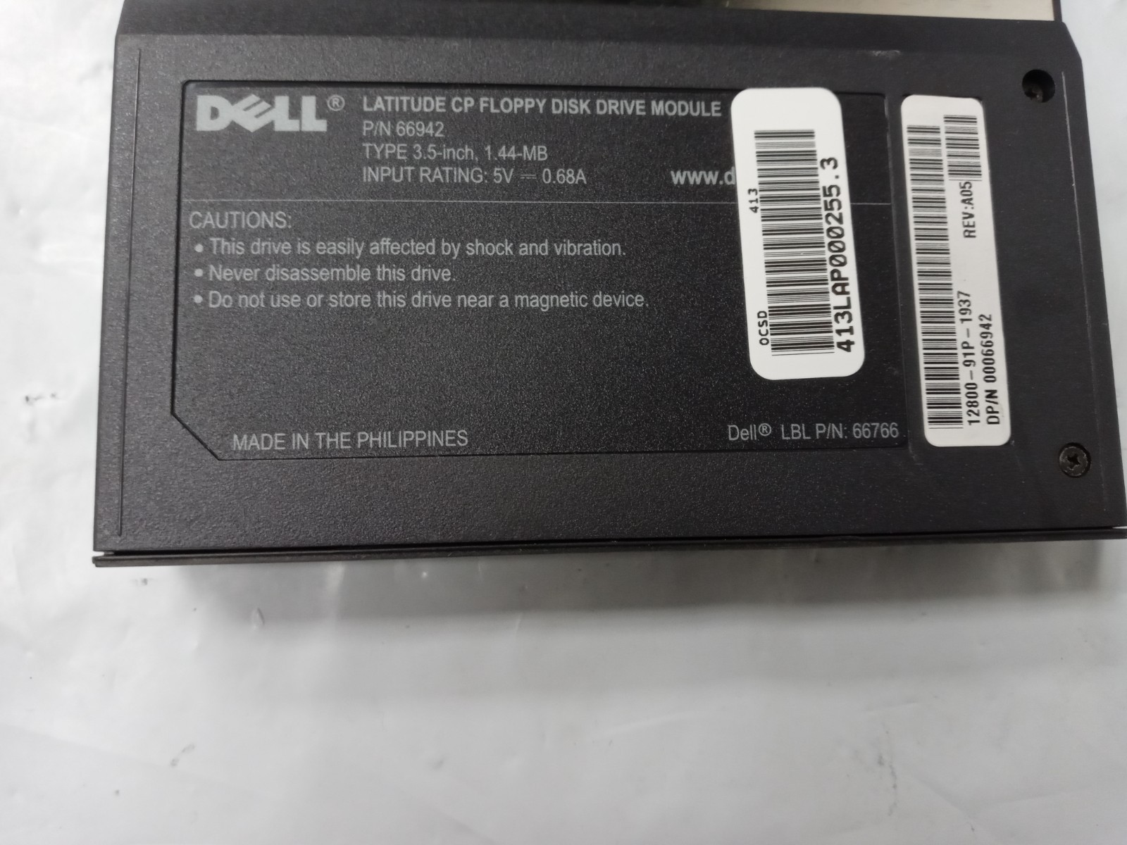 DELL Removeable Laptop 3.5" 1.44MB Floppy Disk Internal Drive 66766/ 89314