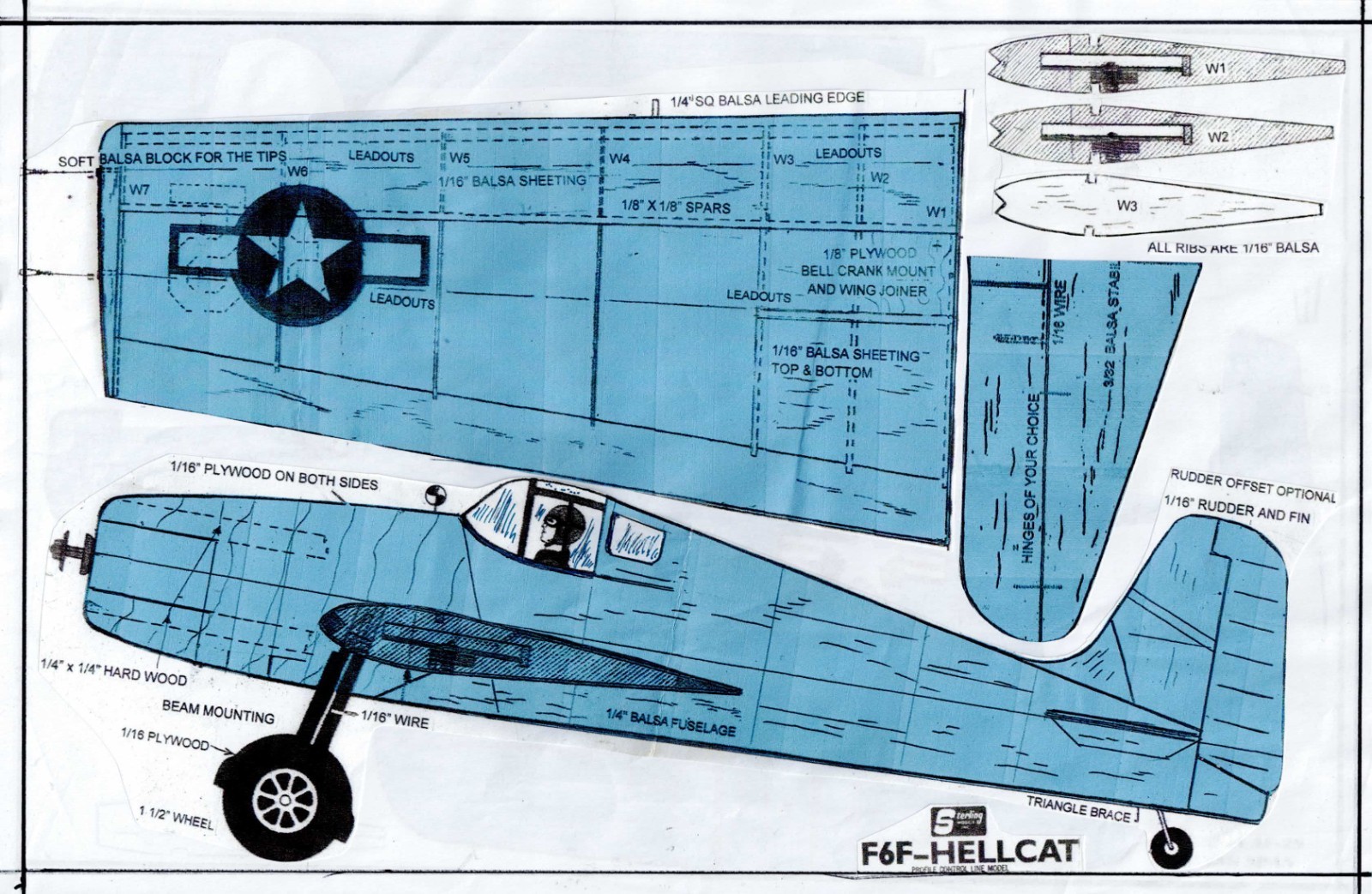 SET 5, 1/2 A profile WW II U S Navy SB2C , F6-F Hellcat, Mentor-U Control plans