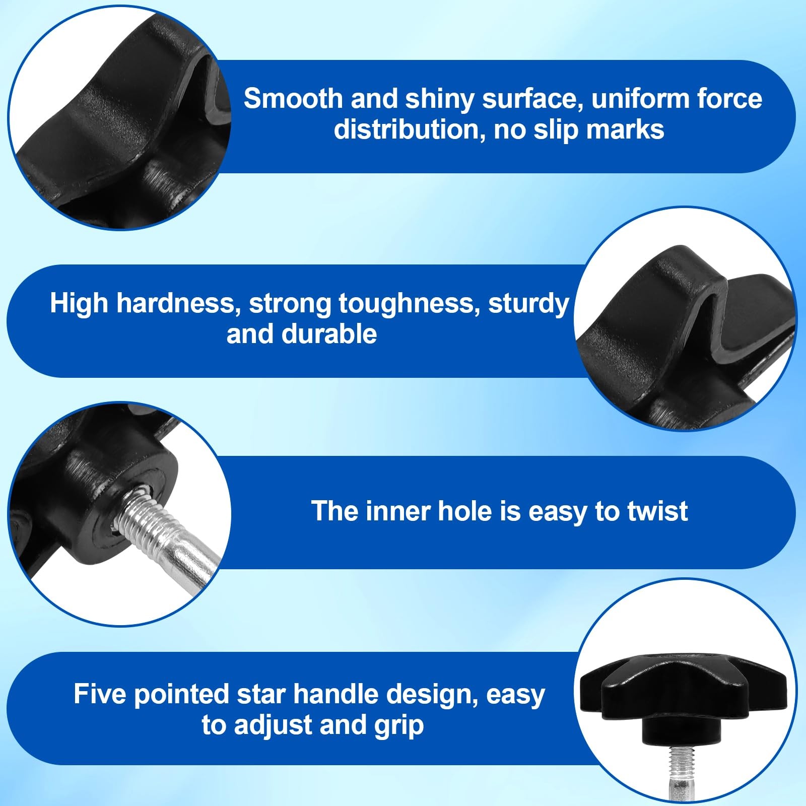 Yasdyri Rollator Walker Replacement Knobs for Wheels 2 Set Black