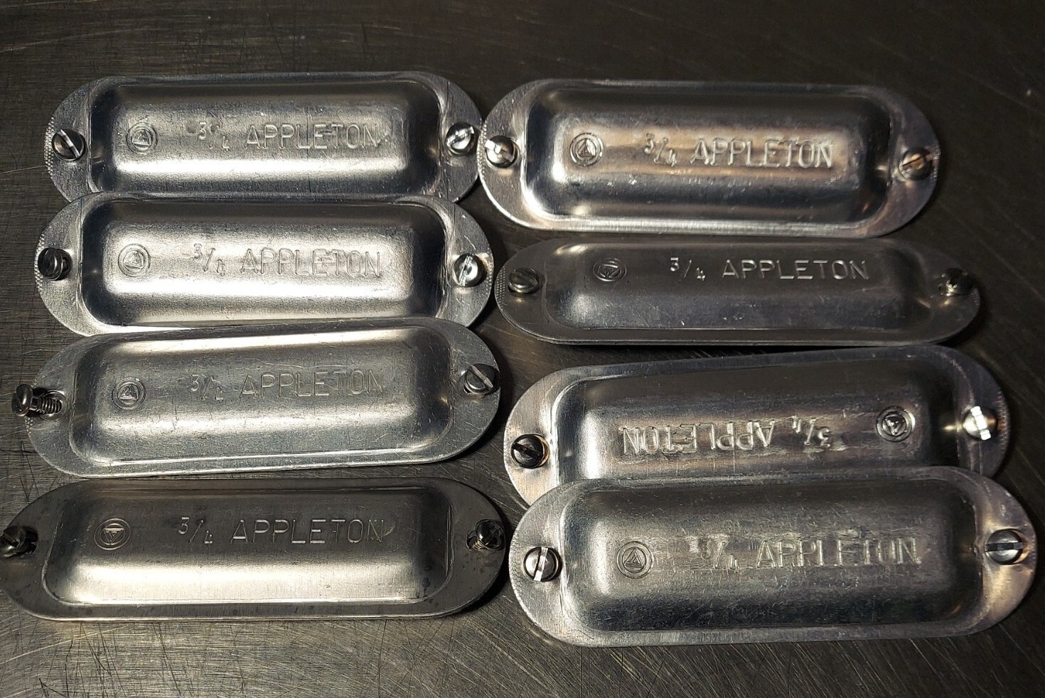 Lot of 8 - Appleton KK75-A / KK75A Aluminum Conduit Body Cover for Form 35