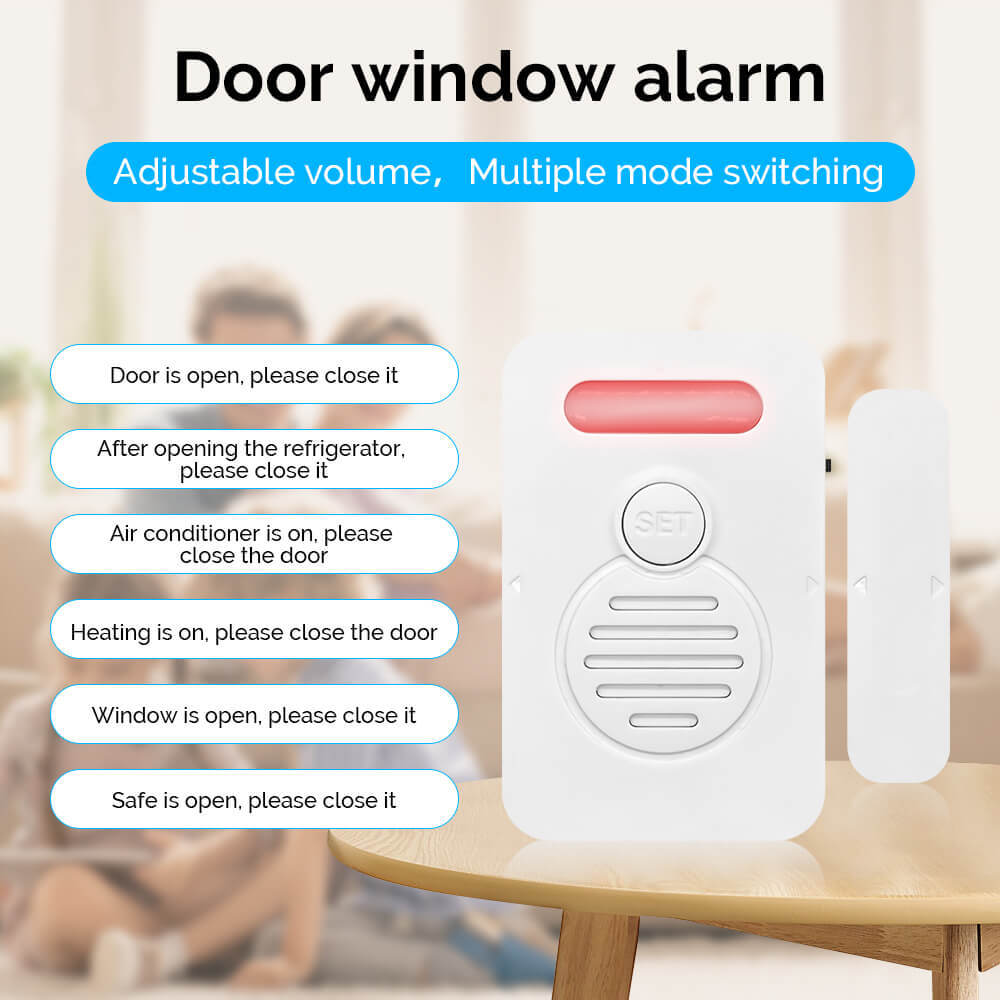 Wireless Voice Door Alarms When Opened 90dB Adjustable Volume Window Alert 8Pack