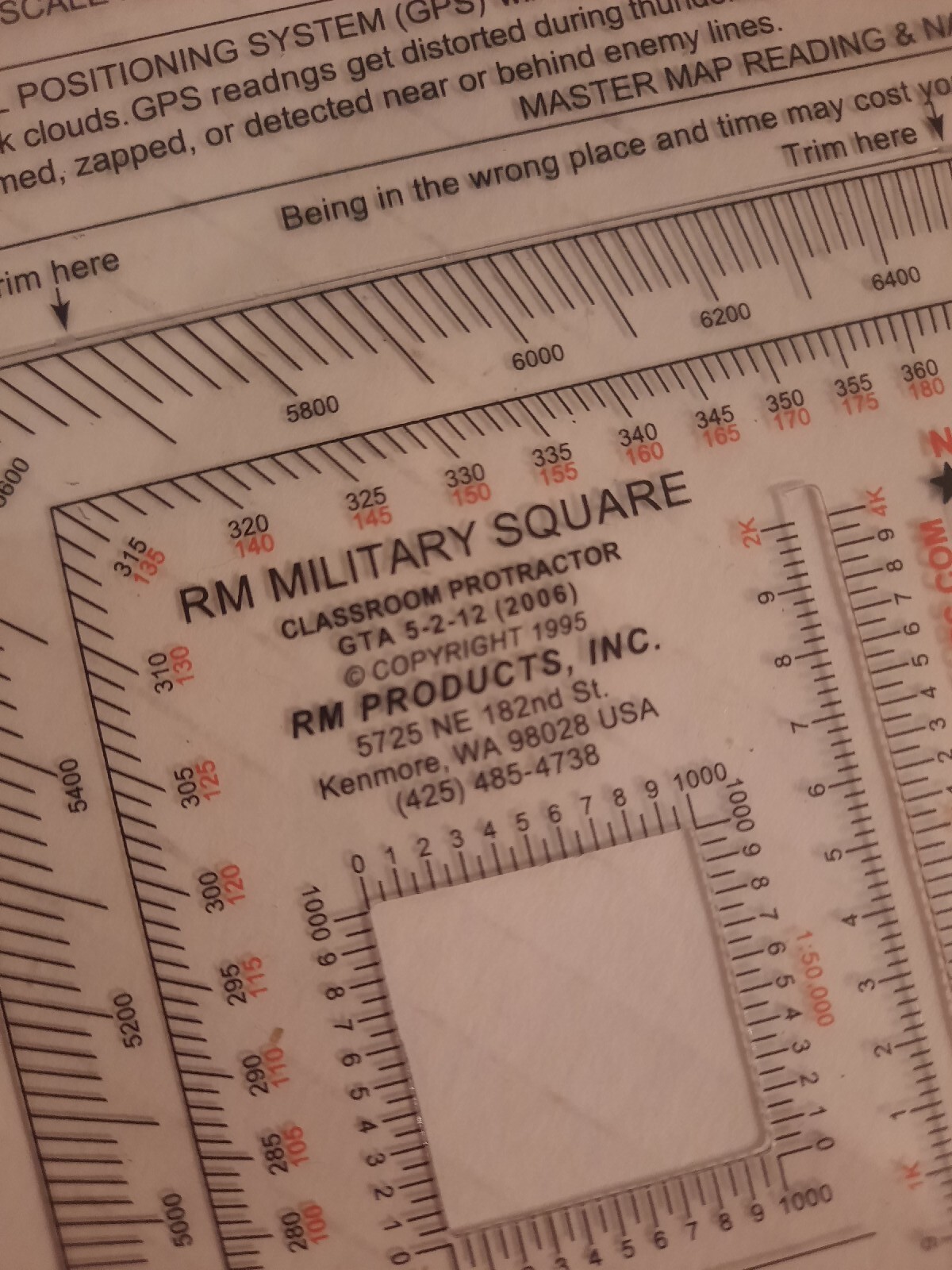 2 NEW RM PRODUCTS Military Square Protractor (Red)