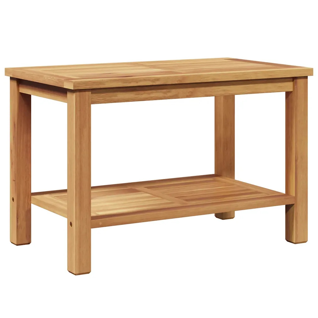 Coffee Table with Storage with Shelf Solid Teak Wood Outdoor Terrace vidaXL
