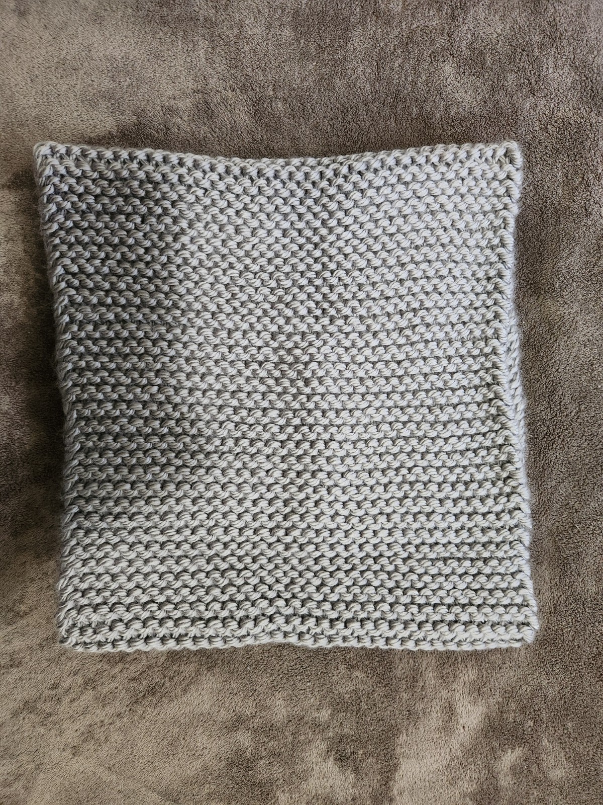 Hand-Knit Light Gray Chunky Versatile Cowl - Brand New, Machine Washable
