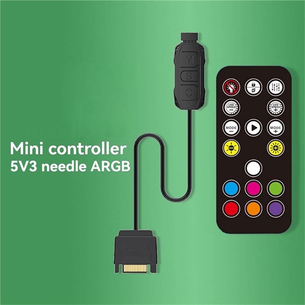 ARGB Controller with Remote 5V 3-Pin RGB Lighting Control for PC Build