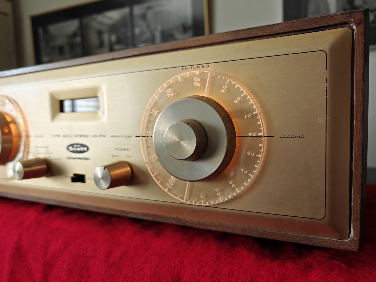 H.H. SCOTT 330-C AM-FM "Binaural Stereo" Tuner SimulCast w/ cabinet