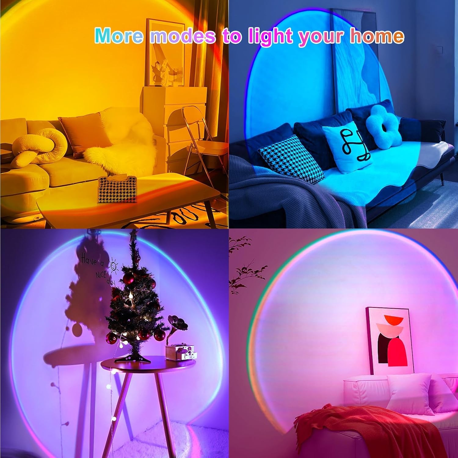 Sunset Projector Lamp, App and Button Control, Multi-Colour Changing Projection