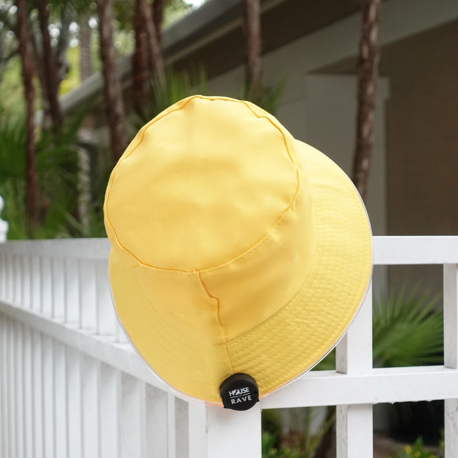 LED Bucket Hat (Yellow) - 7 Color LED Rave Hat - Light Up Festival Hats
