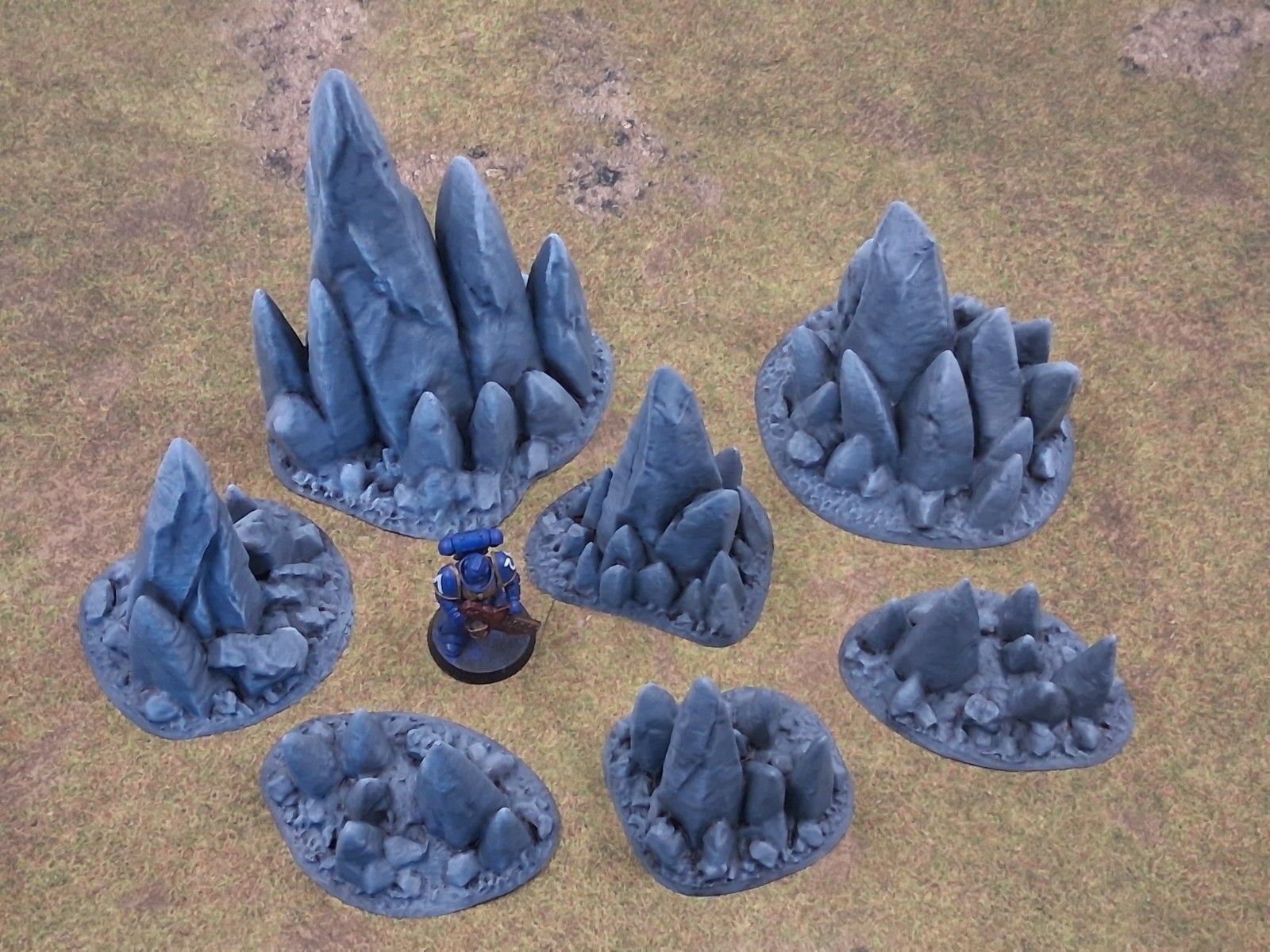 Painted Rock Spire Formation Terrain 7pc Set Sci-Fi Fantasy Wargaming
