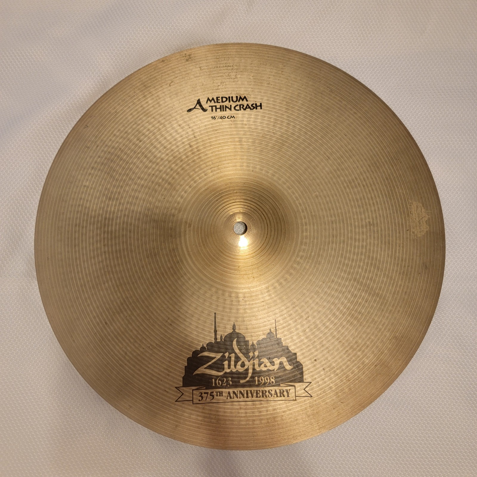 Rare And Limited Edition 16" Ziljian 375th Anniversary Cymbal.