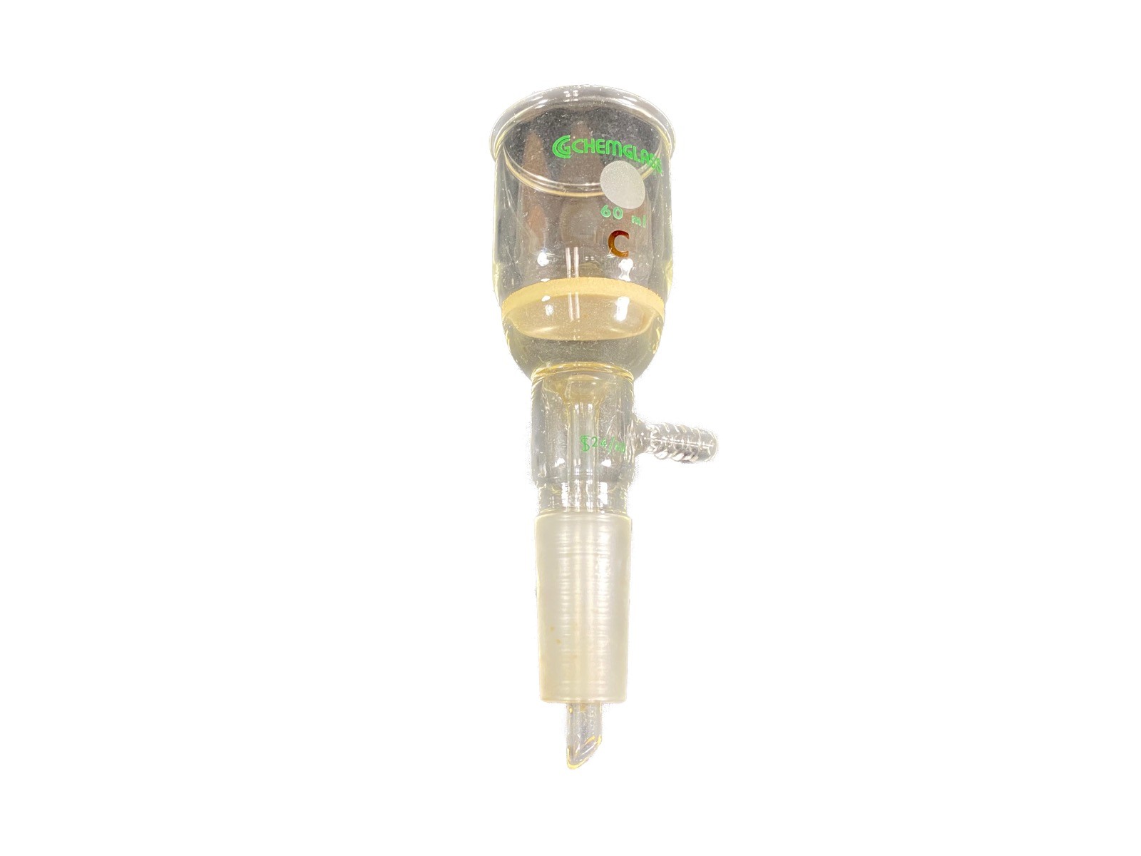 CHEMGLASS Glass 24/40 C Frit 60mL Vacuum Buchner Filter Funnel CG-1406-07 #2