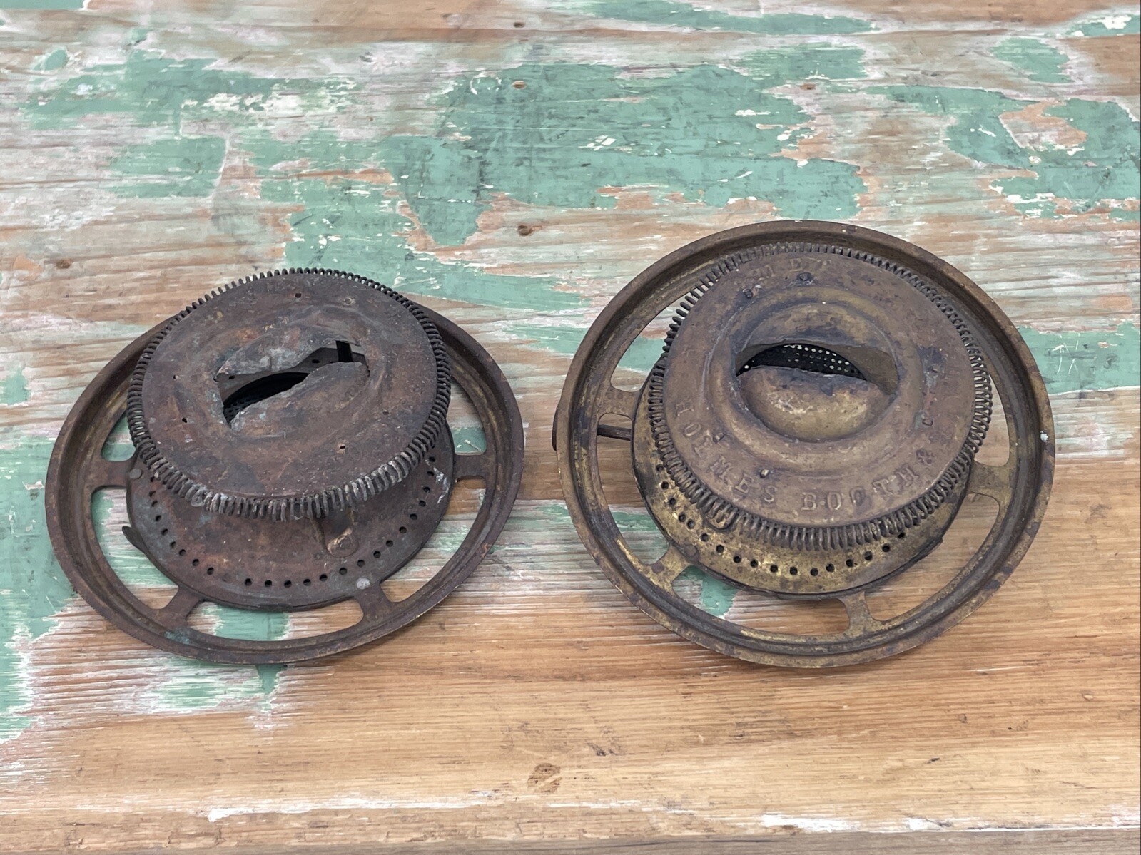 Antique 1868 Holmes Booth & Hayden Comet Burner +1 For Parts Kerosene Oil #2 HBH