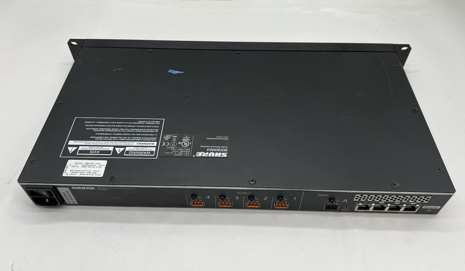 Shure MXWANI4 4 Channel Audio Network Interface for Microflex Wireless