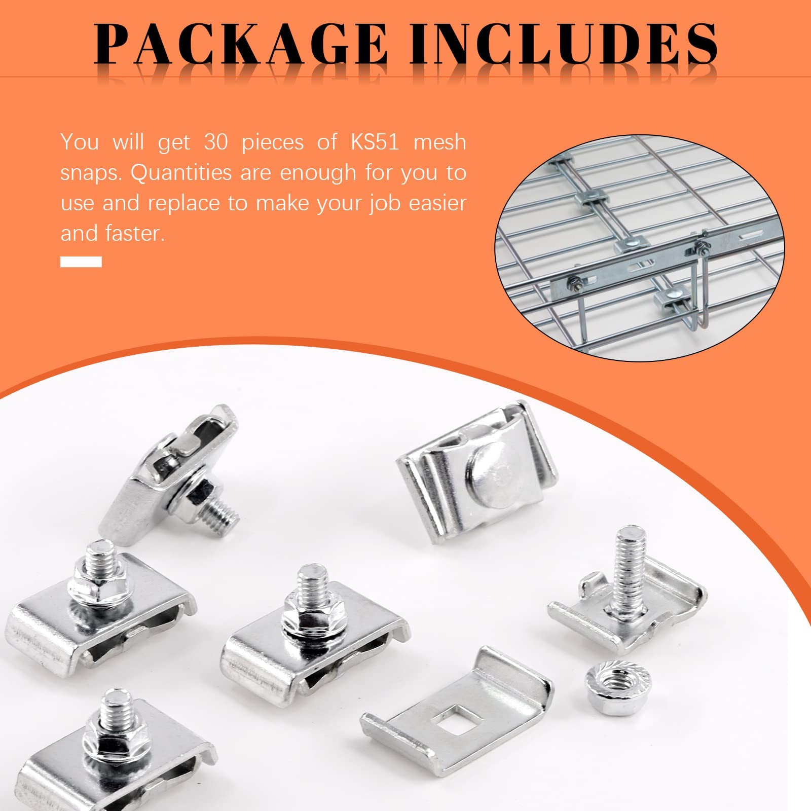 30Pcs Grid Wall Joining Clips Connectors Stainless Steel Gridwall Joining Con...