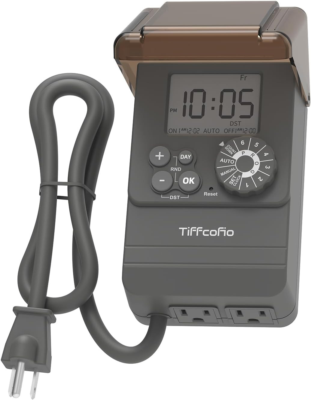 20A Outdoor Digital Pool Timer, Dial Programmable Method, Outdoor Timer with 2FT