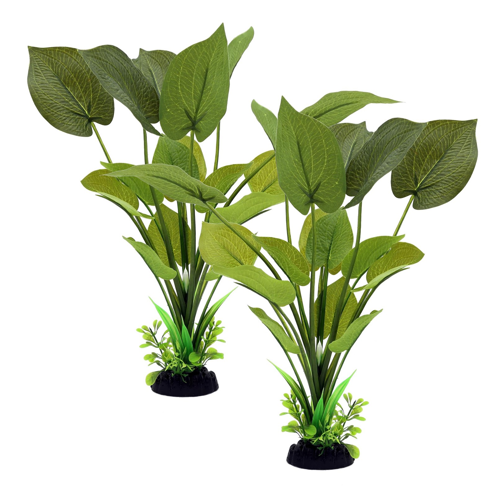 2 PCS 12 Inch Green Silk Aquarium Plants Artificial Fish Tank Decorations