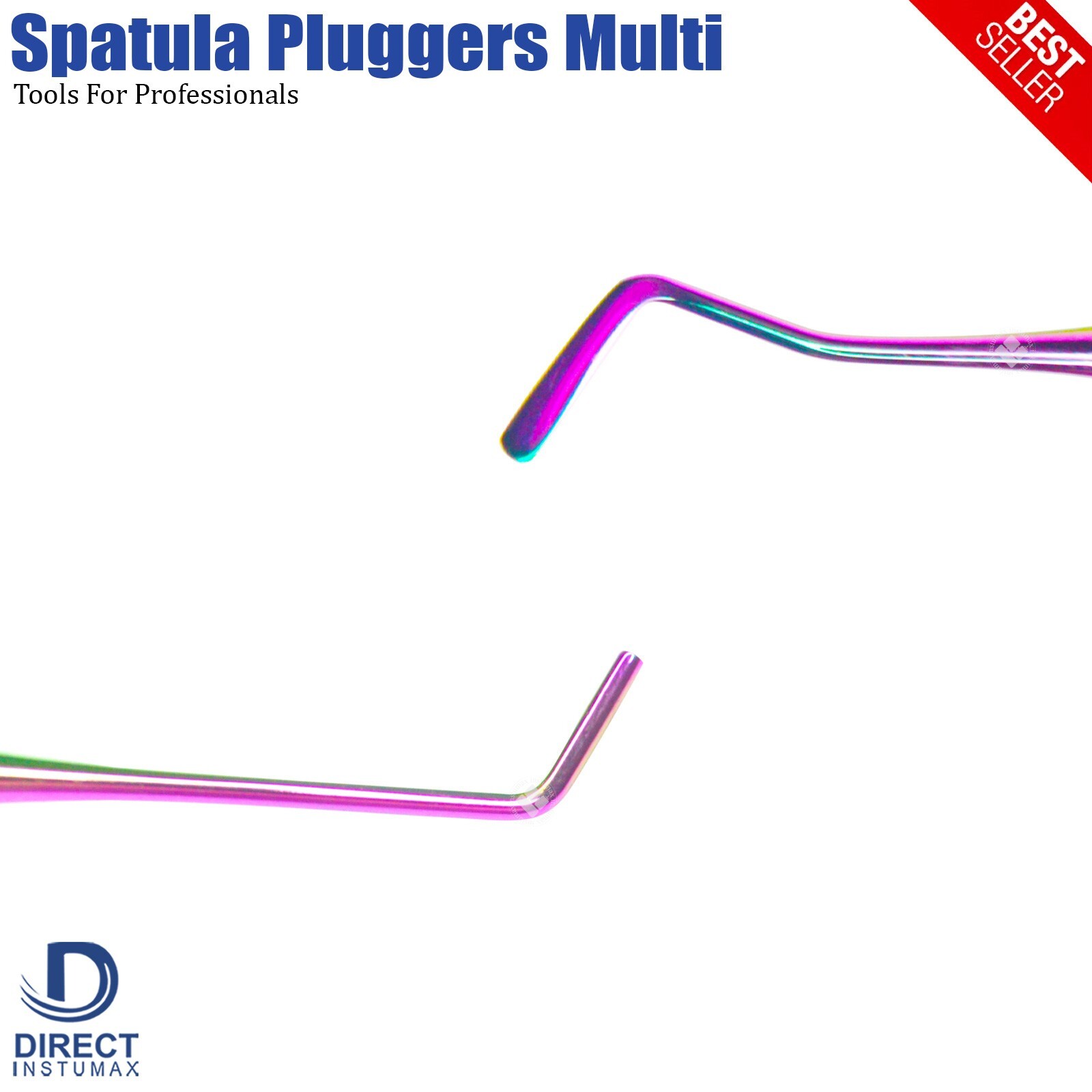 Dental Composite Instruments Set Titanium Spatula & Plugger with Multi-Color Tip