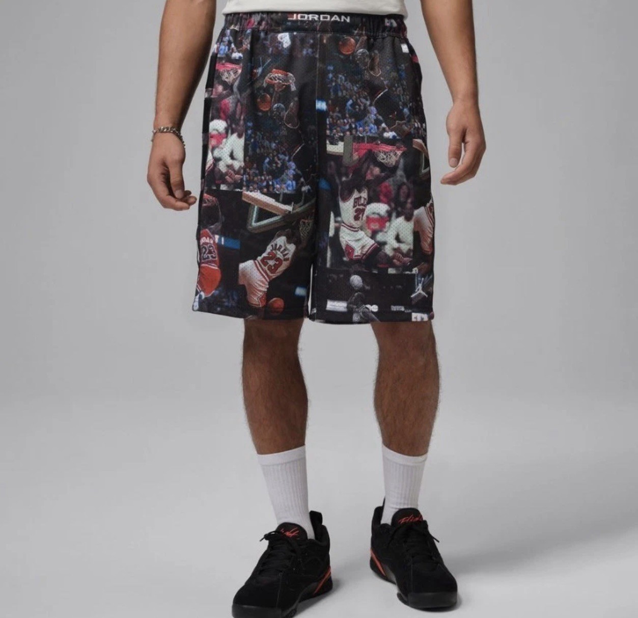 Nike Men’s Sz 4XL Jordan Flight Print Cat Scratch Shorts Black IF1841-010