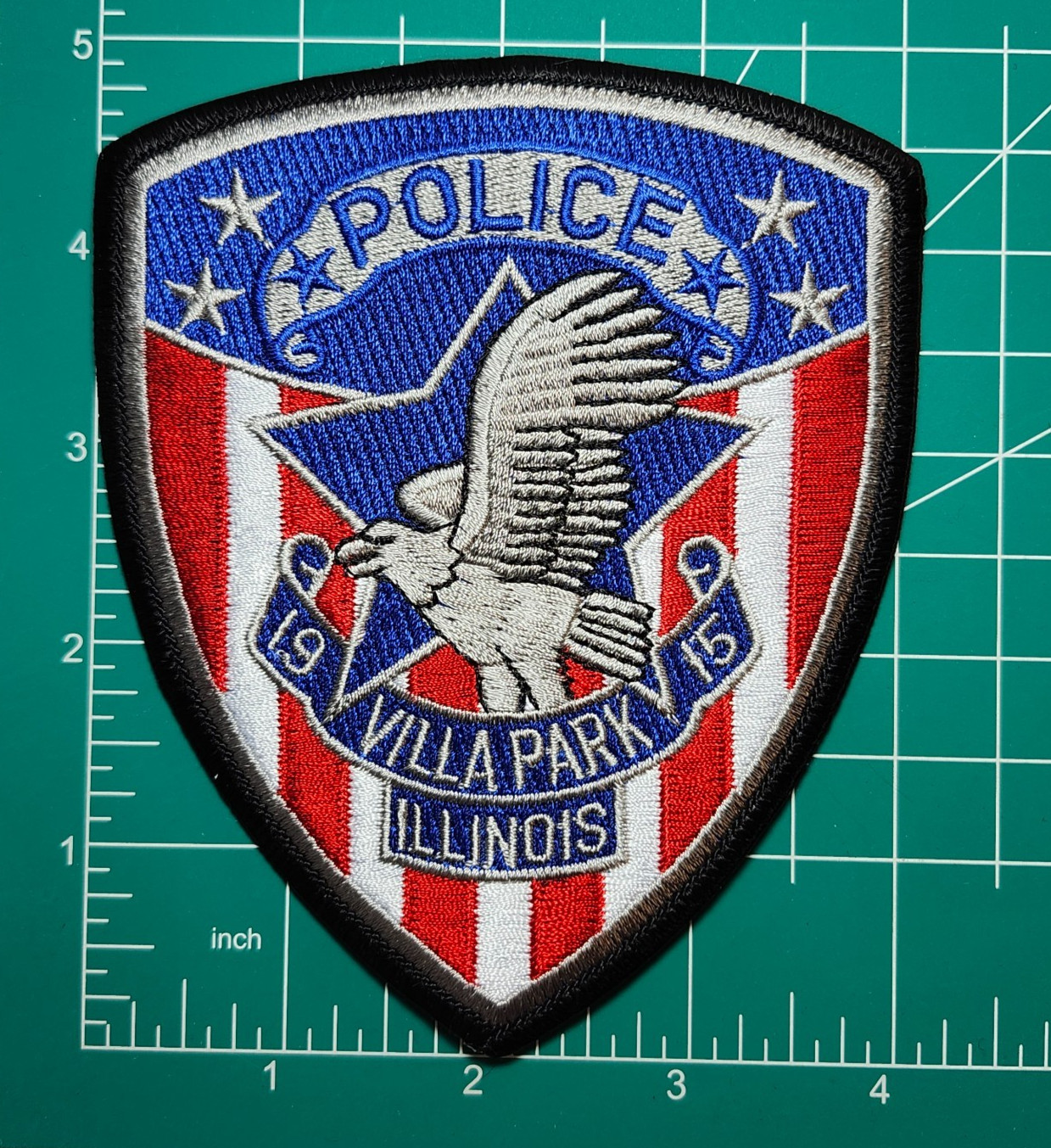 VILLA PARK POLICE (Stripes) | 4" WIDE Shoulder Patch [Chicago IL area]