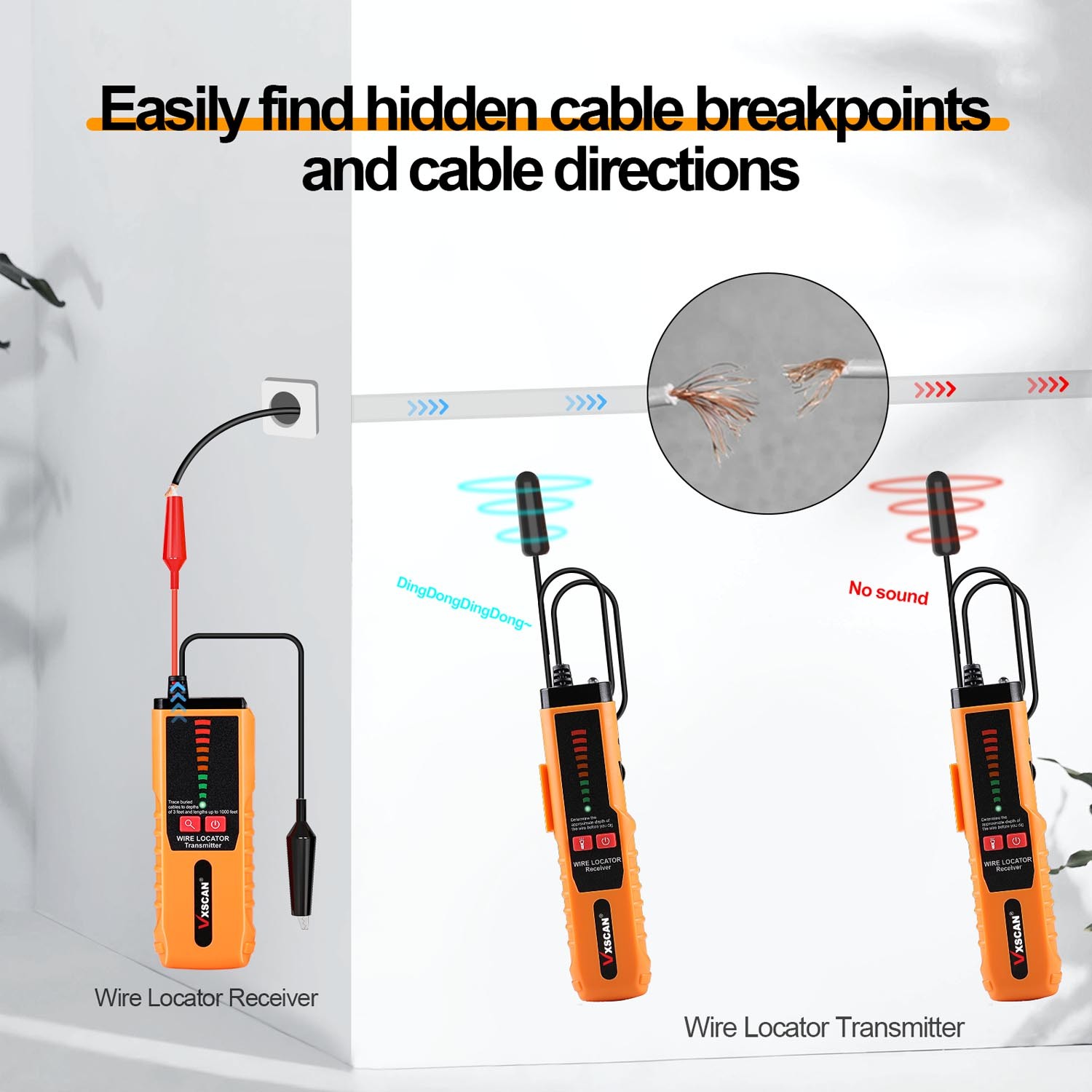 VXSCAN F04 Underground Cable Non-Destructive Locator Wire Tracker Cable Tester