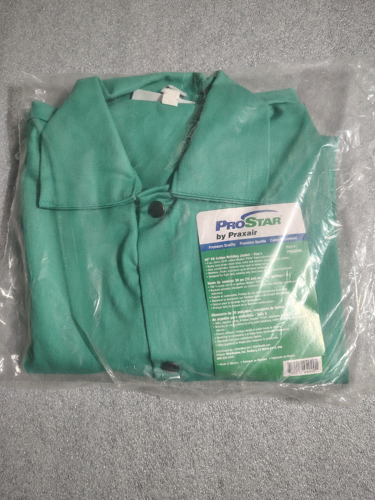 ProStar By Praxair Green Welding Jacket Adult Size Large Brand New
