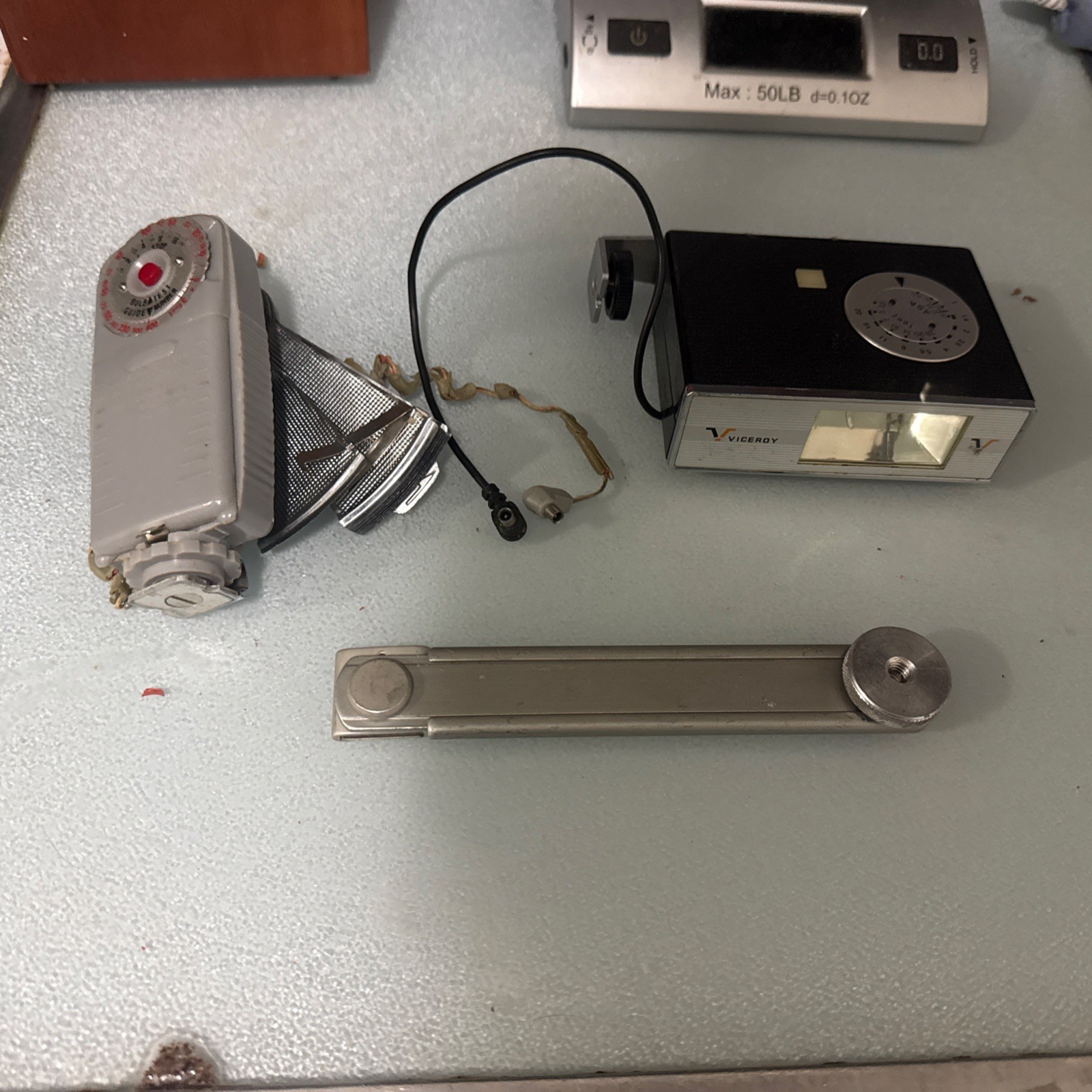 Vintage Rowi Germany Flash Bracket + 2 Classic Electronic Flashes Film Photo Lot