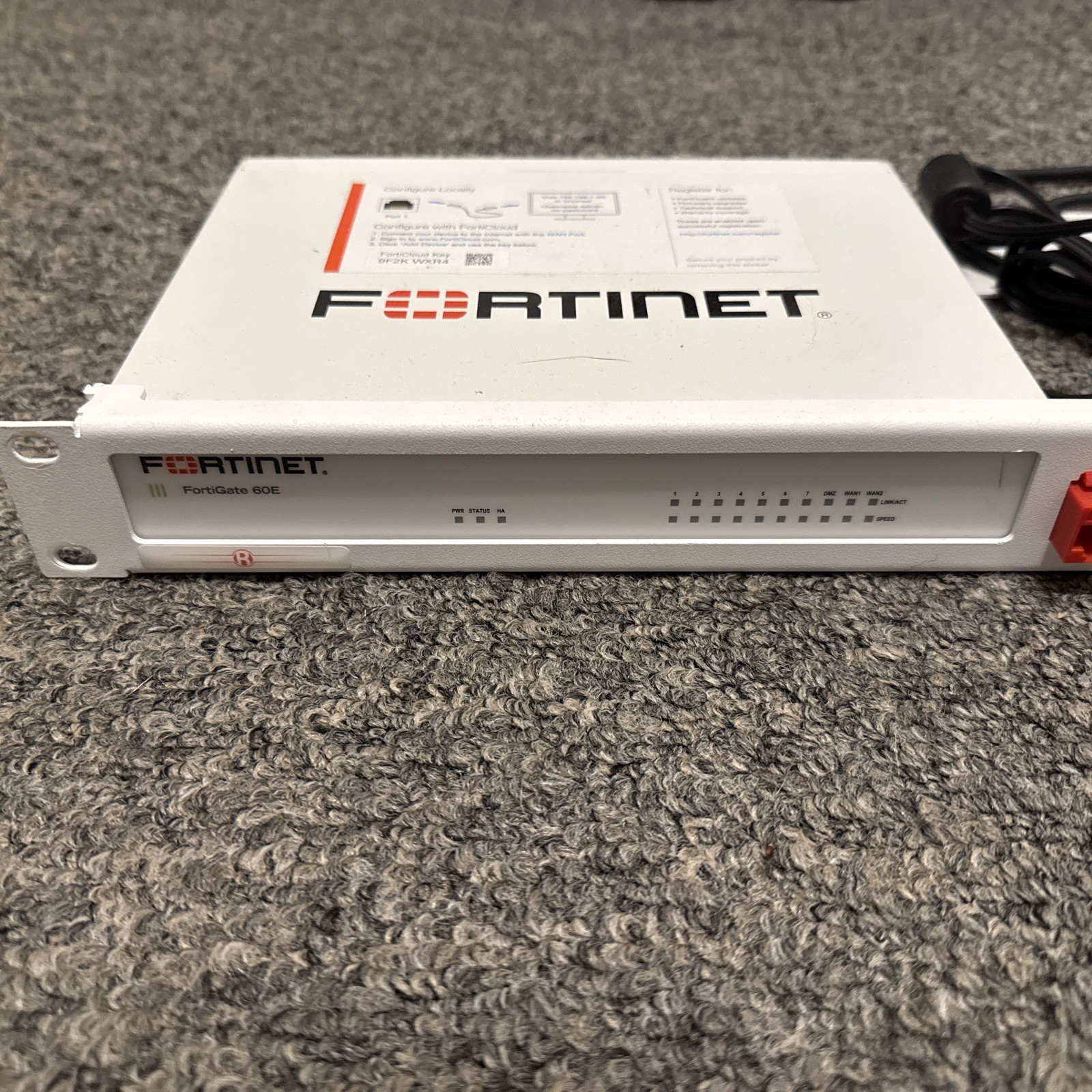 Fortinet Fortigate 60E Network Security Firewall w/ RM-FR-T10 Rack Mount Kit