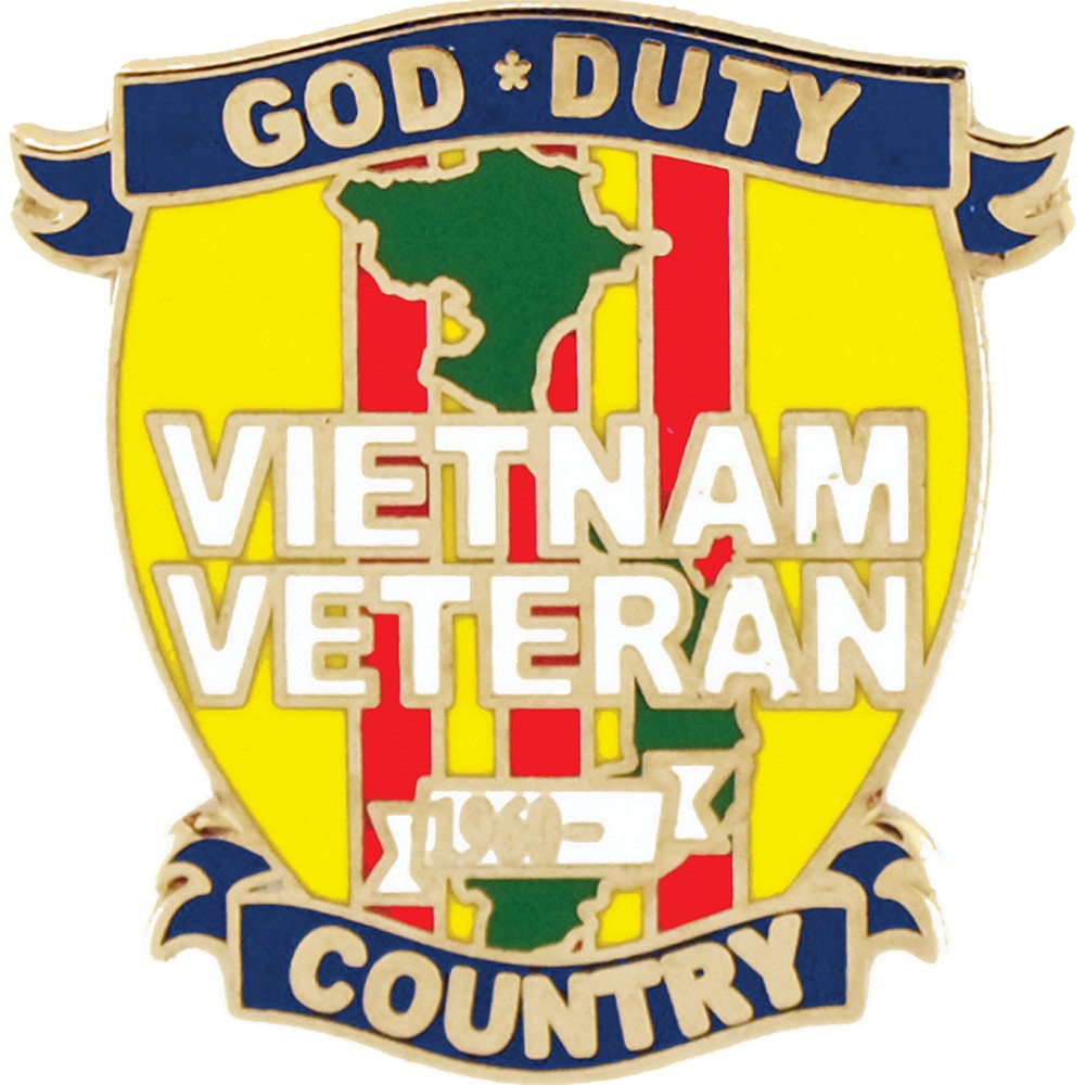 Vietnam Veteran God Duty Country Lapel Pin Eagle Emblems (P62375)