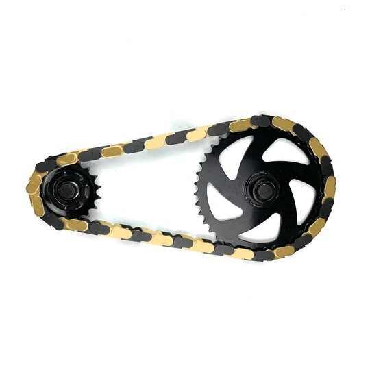 INSANE CHAIN CAPS BMX CHAIN *NEW* 1/2"X1/8" STREET WHEELIE GOLD/BLACK