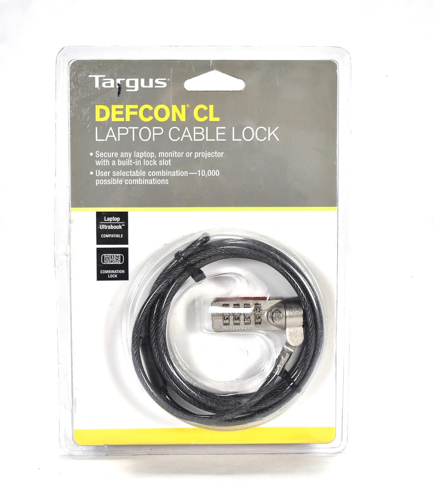 Targus Defcon CL Notebook Laptop PC Desktop Combo Cable Lock Security PA410U New