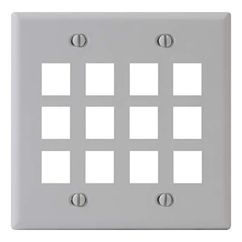 ICC Classic Faceplate with 12 Ports for EZ/HD Style in Double Gang, White