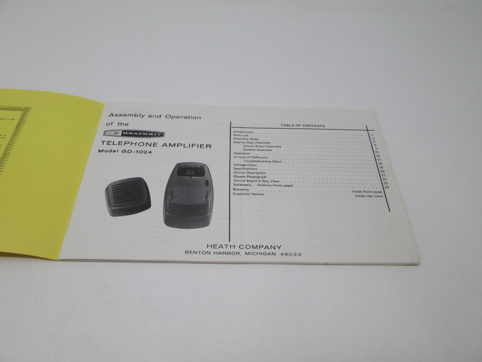 Heathkit Assembly Manual Telephone Amplifier GD-1024