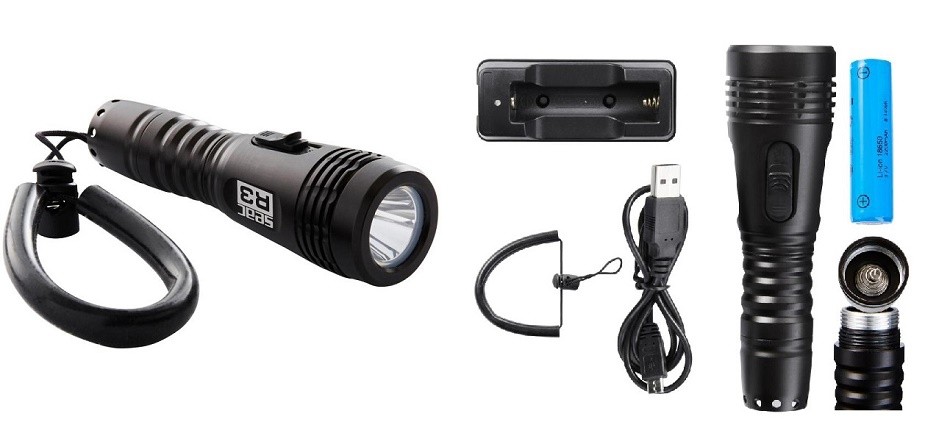SEAC 1 LED RECHARGEABLE BLACK FLASHLIGHT R3