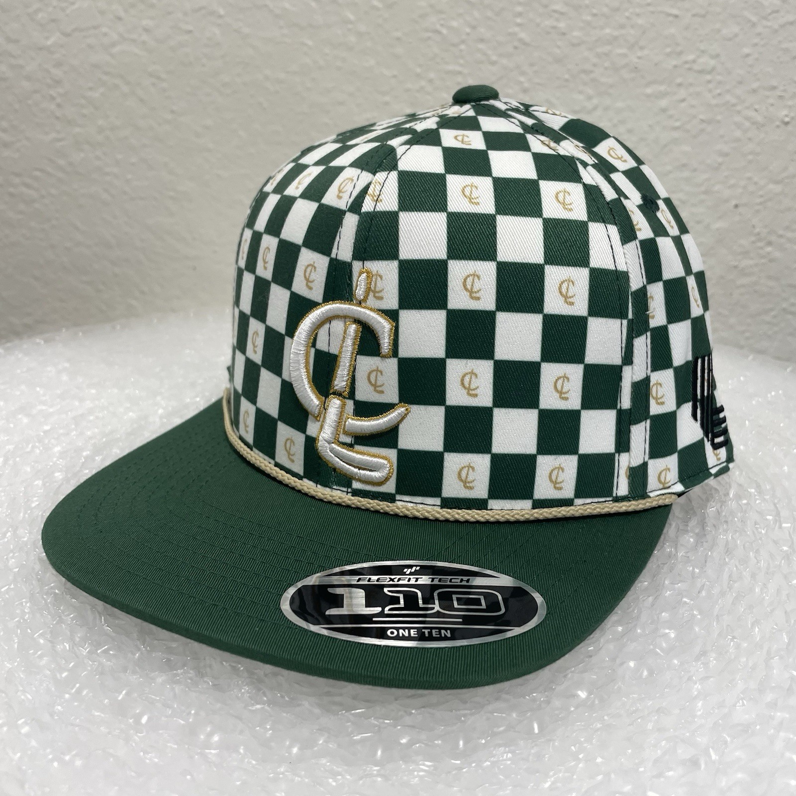 LIV GOLF Cleeks Golf Hat Cap Snap Back FlexFit Tech 110 Checkered Rope Clubs NWT