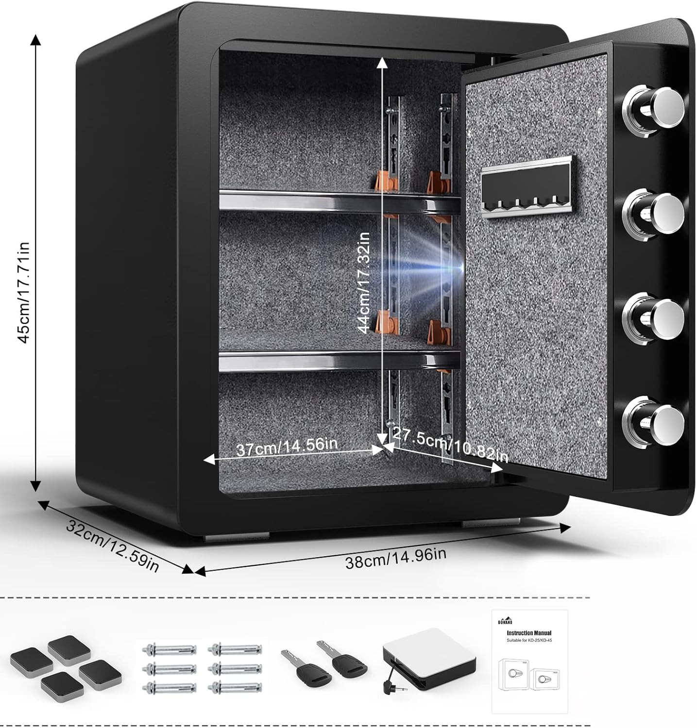 2.2 Cub Safe Box with Touch Screen Keypad & Mute Function, Home/Office Safe