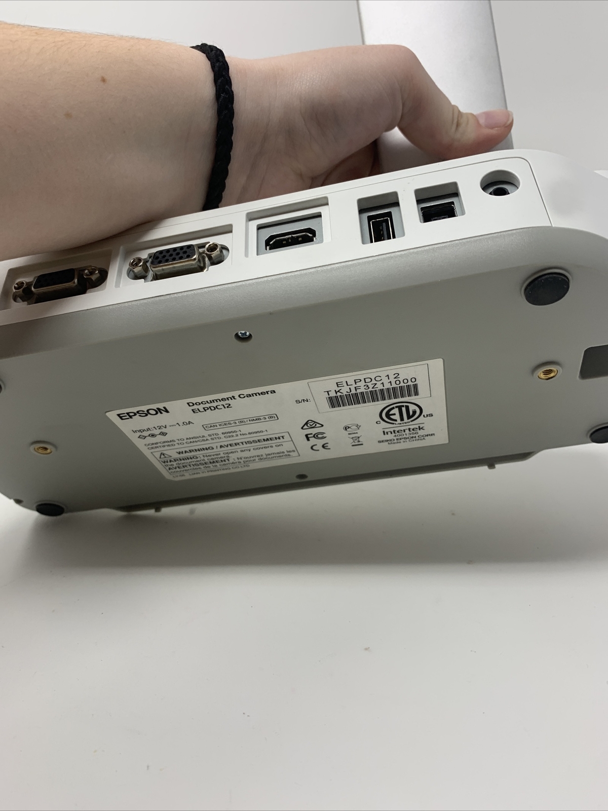 Epson document camera ELPDC-12 HDMI No power cord or remote sold not working