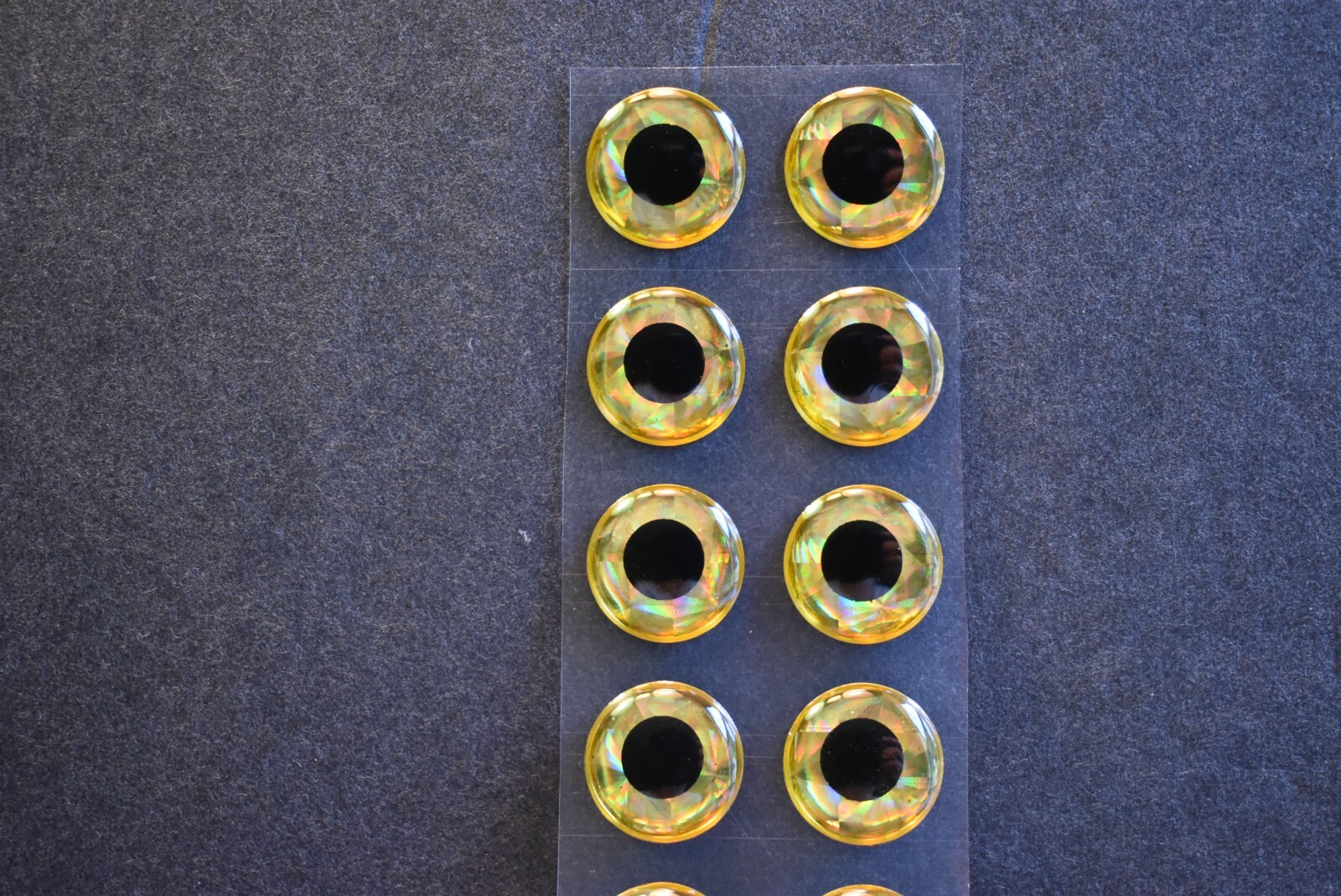 14  GOLD  3D Soft Molded 12mm .472" Adhesive Eyes Fly Lures