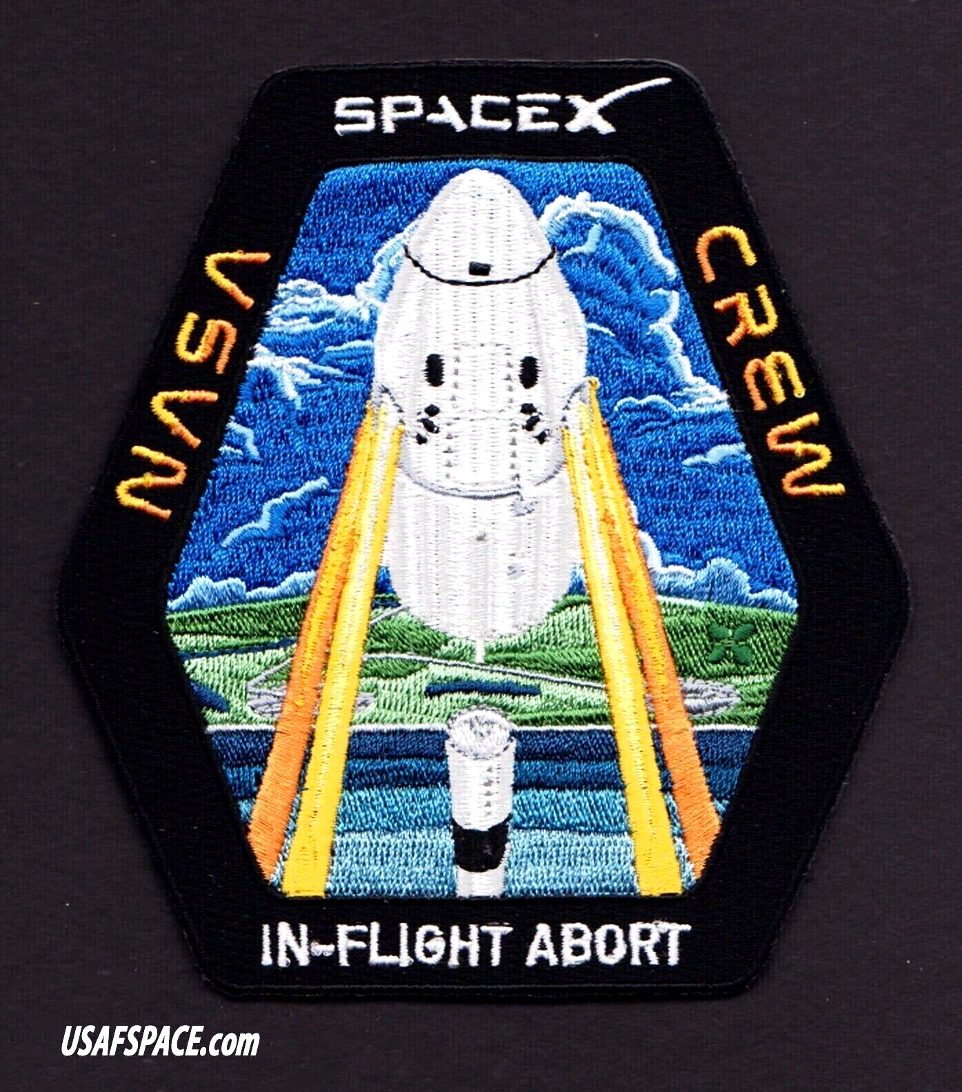 Authentic SPACEX NASA CREW Dragon -IN-FLIGHT ABORT TEST- IFA -Mission PATCH MINT
