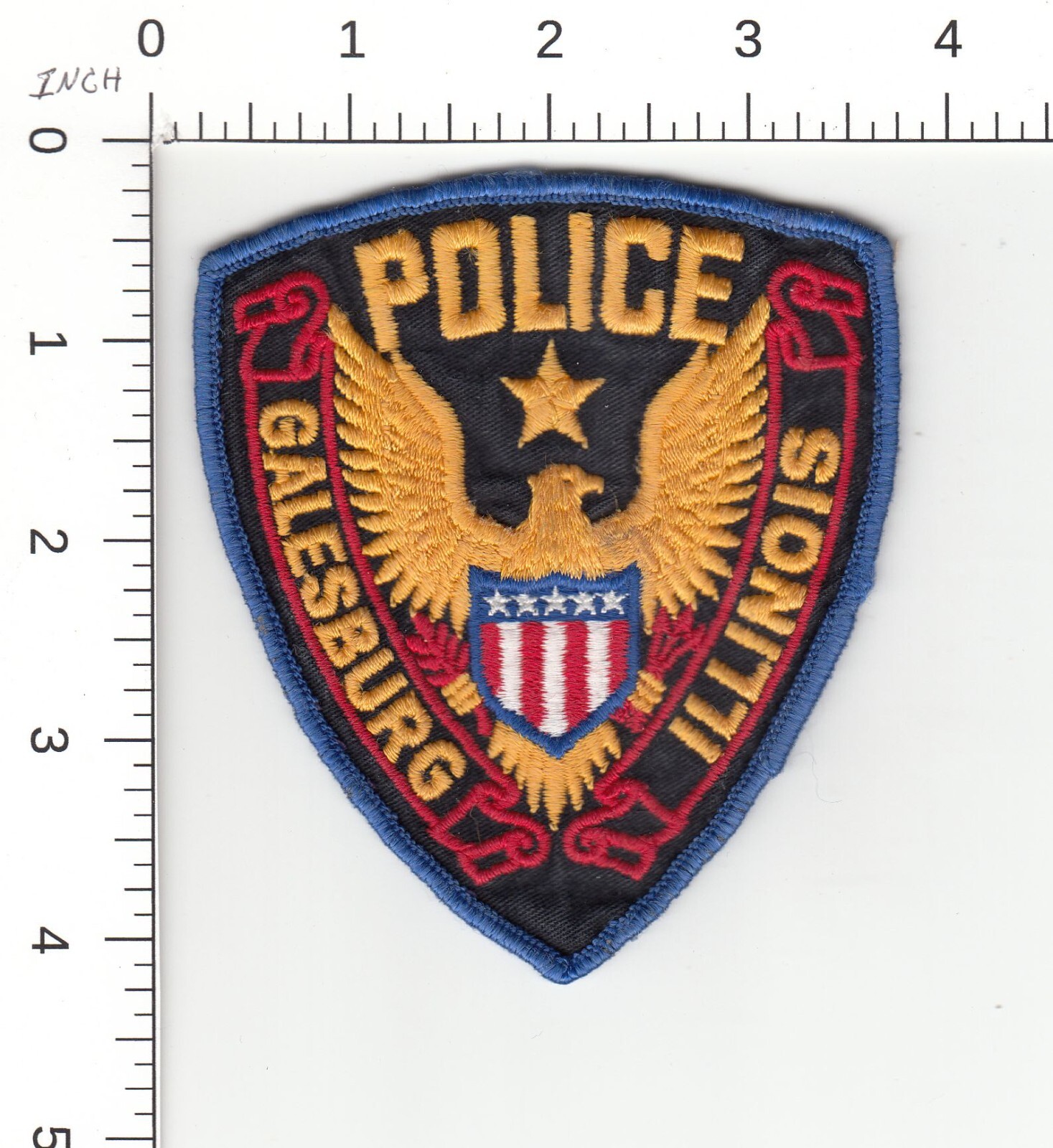 GALESBURG (VINTAGE ORIGINAL CC BACKING) ILLINOIS POLICE COLLECTIBLE PATCH
