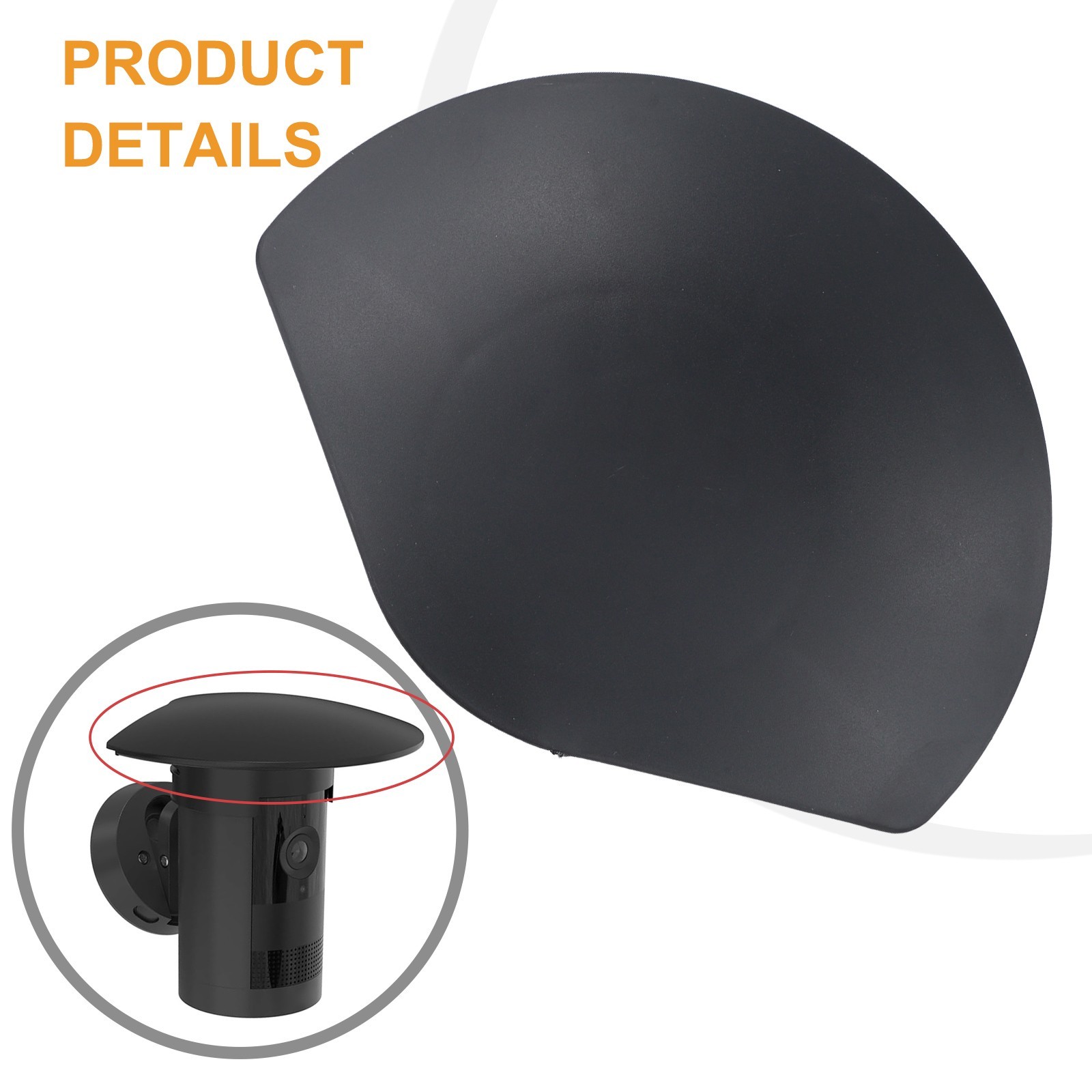 ABS Camera Rain Cover Black for Ring Outdoor Camera Plus Weather Protection