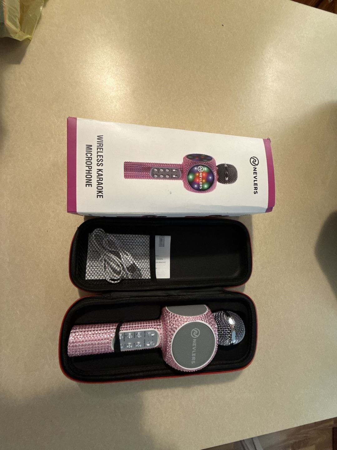 Nevlers Wireless Karaoke Microphone NMBMICPNK29 Pink Rhinestone