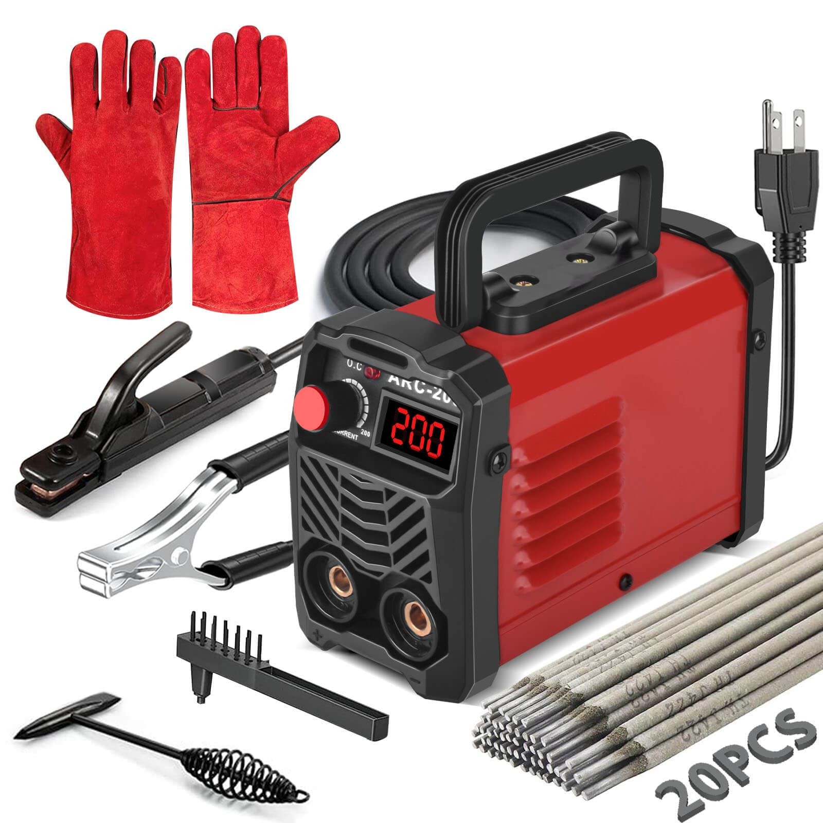 200Amp 20PCS Rods Stick Welder, Super MINI Portable Welding Machine, IGBT Invert