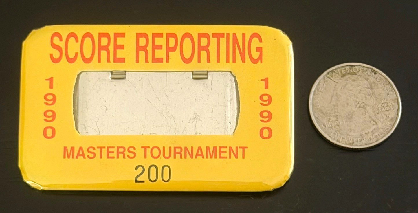 NICK FALDO WINS 2ND MASTERS 1990 PRESS PIN 300 X RARER THAN ENTRANCE BADGE HOF