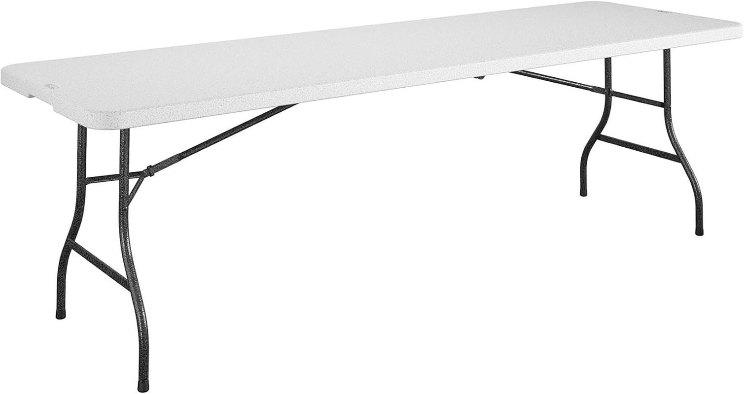 8' (96") Resin Straight Table, White