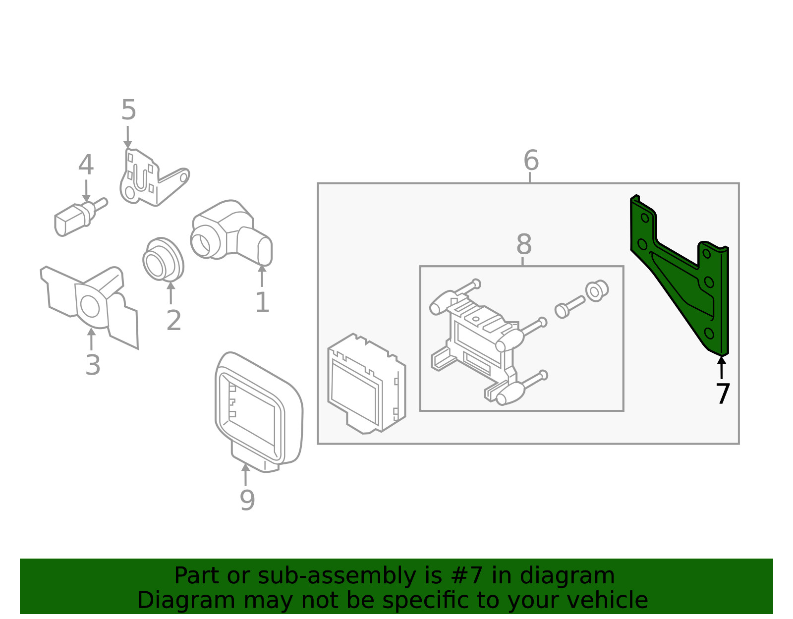 Genuine Volkswagen Distance Sensor Bracket 5Q0-907-461-A