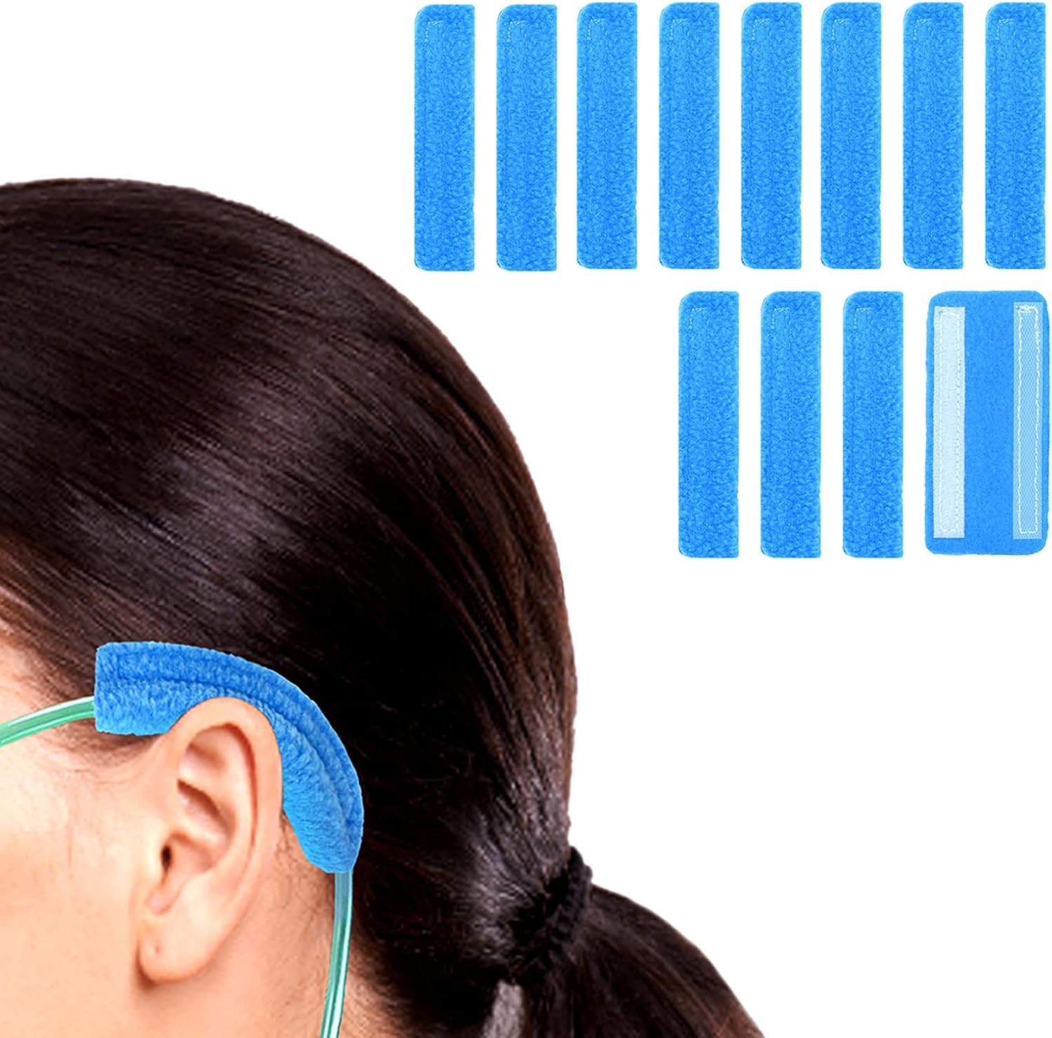 NATAKU 12 Pack Nasal Cannula Ear Cushions Oxygen Cannula Face Soft Cover for Oxy