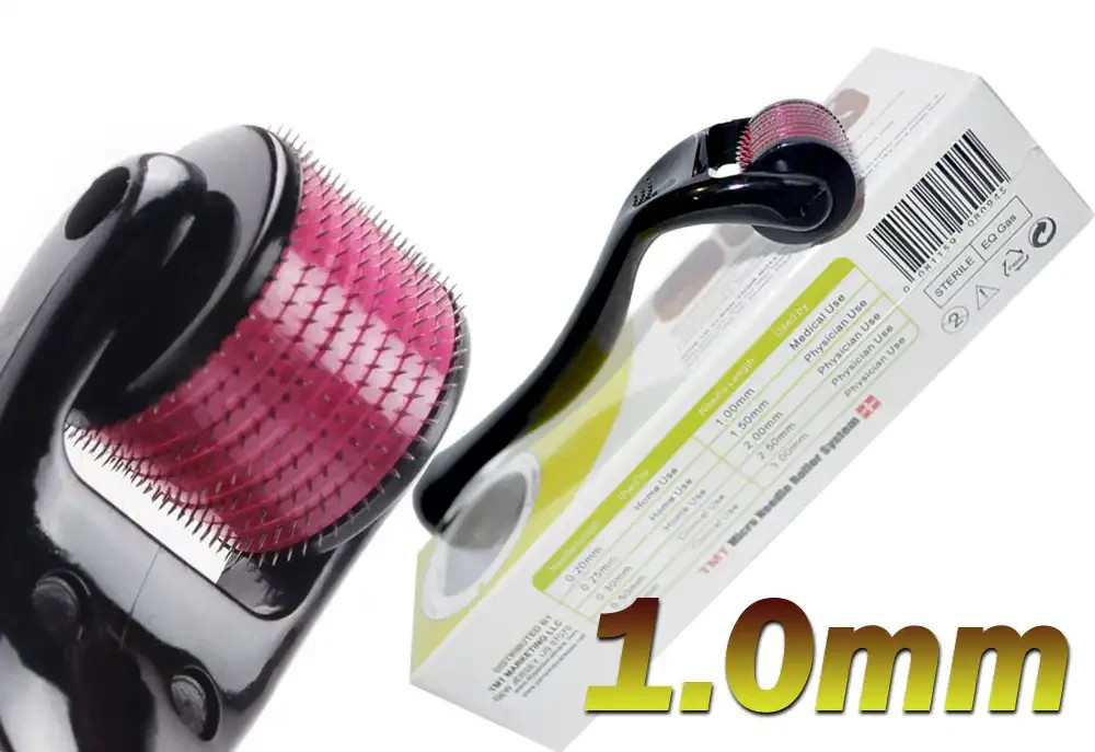Derma Skin Roller Titanium 1.0mm Scars, Wrinkles, Hair Loss, Body, Acne 540Pins