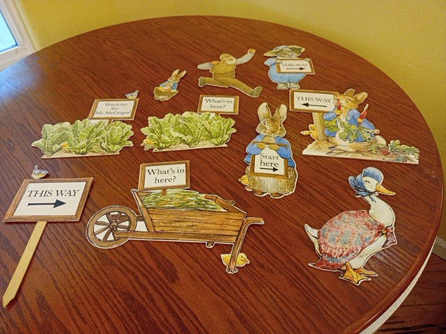 Beatrix Potter Peter Rabbit Heavy Cardboard Two Sided Images 10 Pieces Teaching