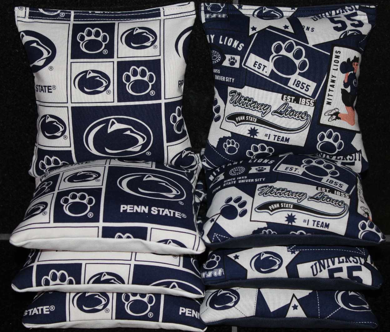 PENN STATE LIONS 8 CORNHOLE BEAN BAGS University Tailgate Game ACA Regulation