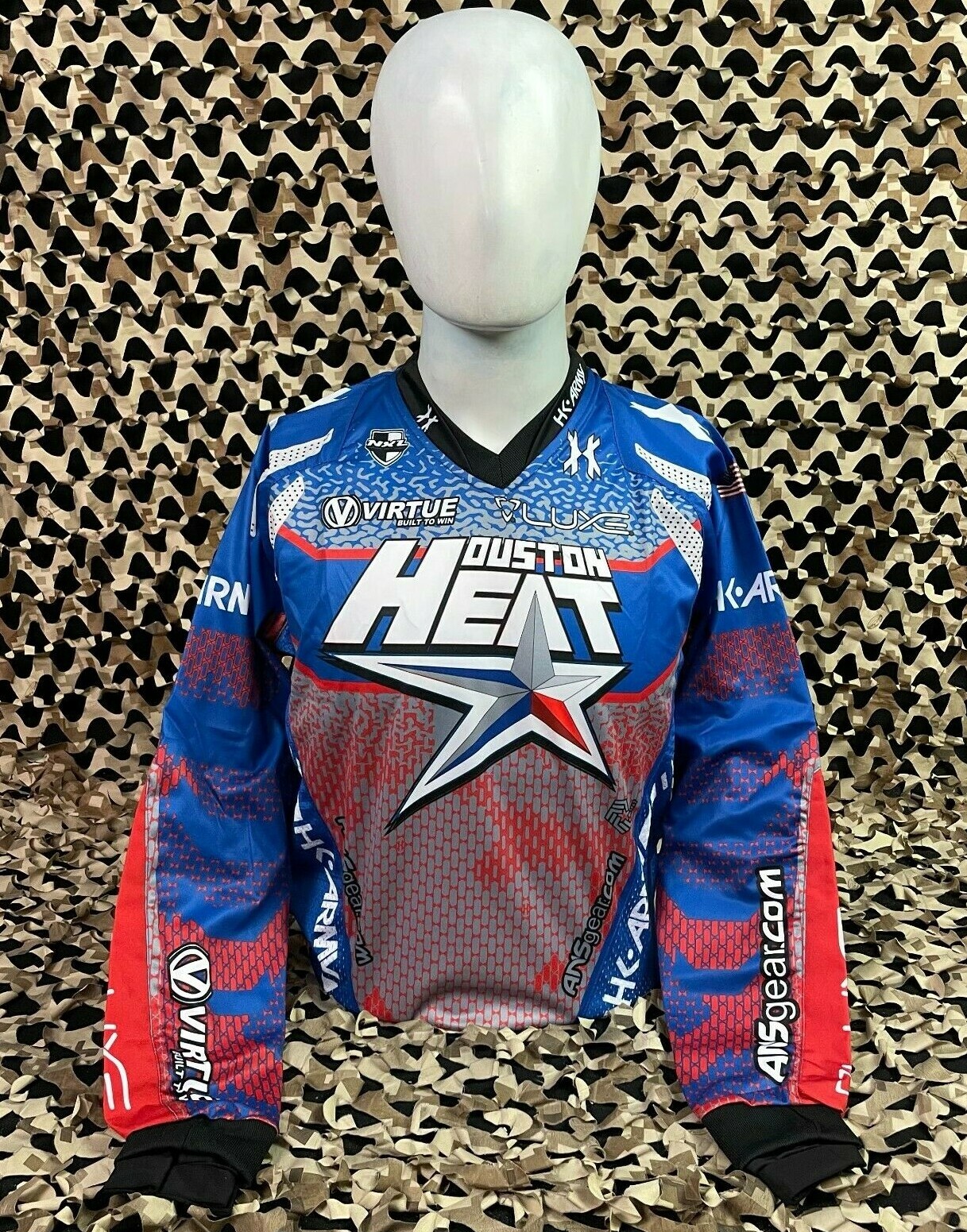 NEW HK Army Freeline Paintball Jersey - Houston Heat Away - Blue/Red - 2XL